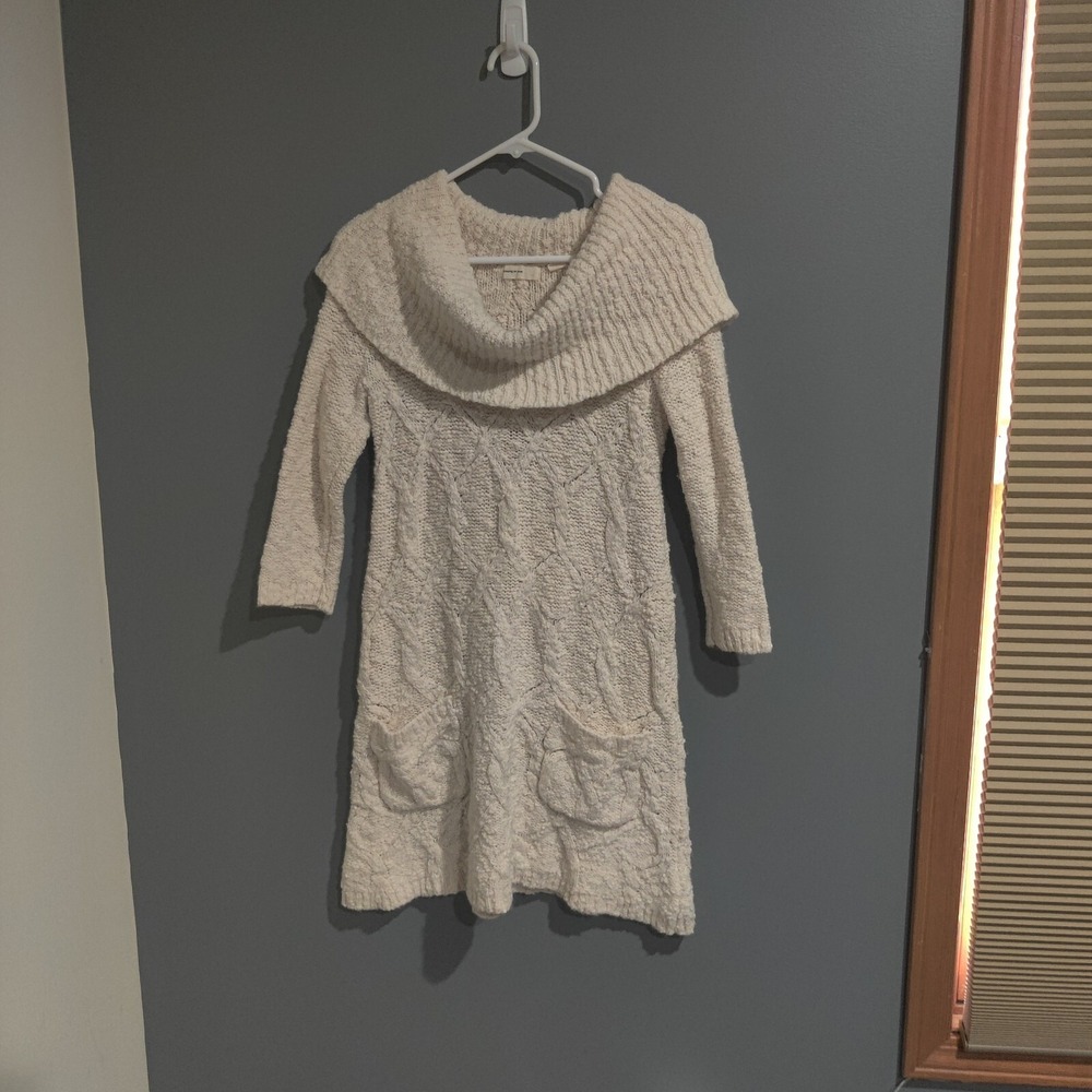 Sleeping On Snow Sweater Dress Cream Colored Women's Size Small Chunky Knit